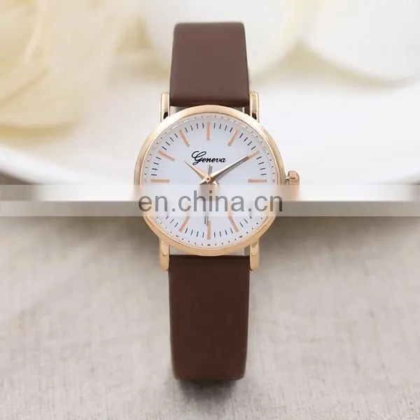 Popular leather watch wrist watch couple geneva watch