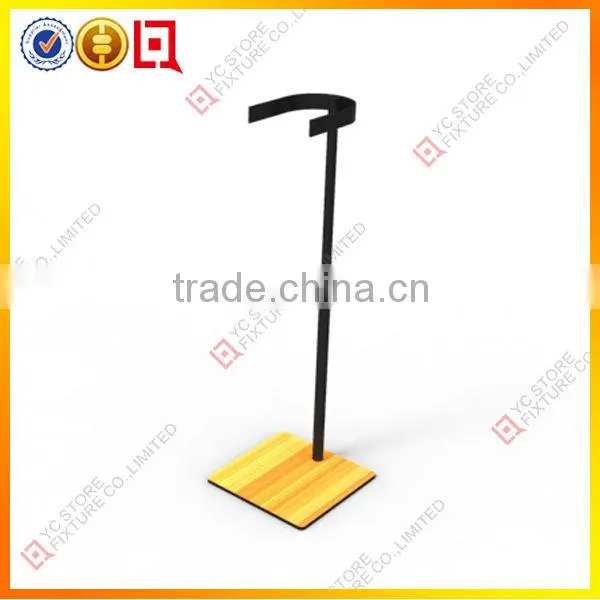 Wood base black hang bag display rack