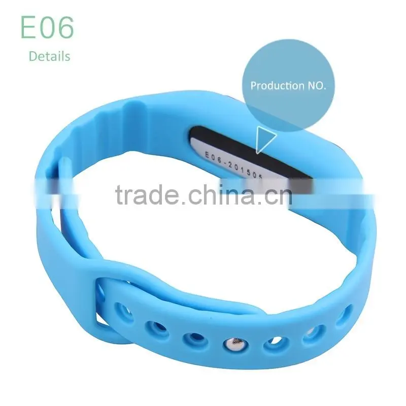 text message/Tracking motion/music play/Fine phon/sleeping monitor/Touch screen E06 Smart Bracelet