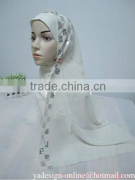 A374 Latest Islamic Head Scarf Hejab- Hijab sew with scarf