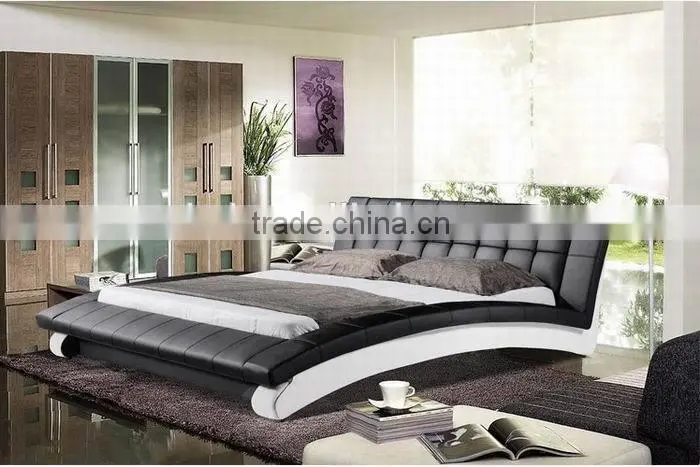 European style soft leather bed in home furniture