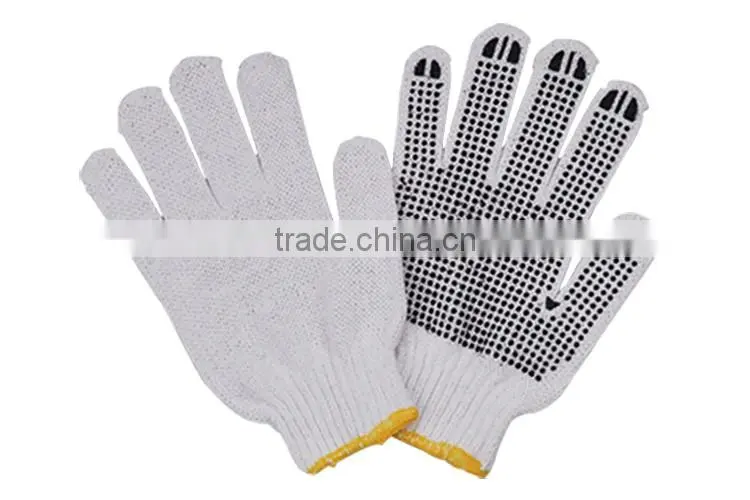 OEM Available Cheap White Cotton Gloves With PVC Dots LG073