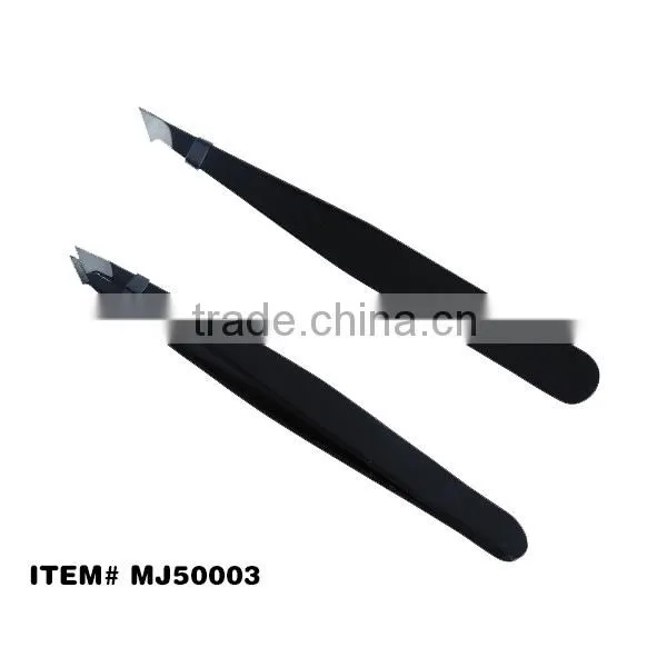 Metal pincers metal eyebrows tweezers set in pouch stainless steel tweezers