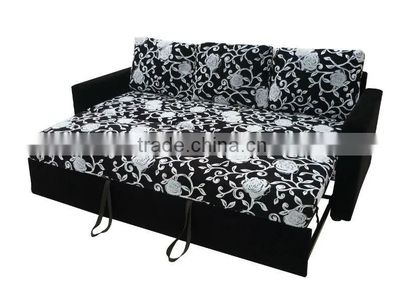Modern Black Leather Sofa Bed