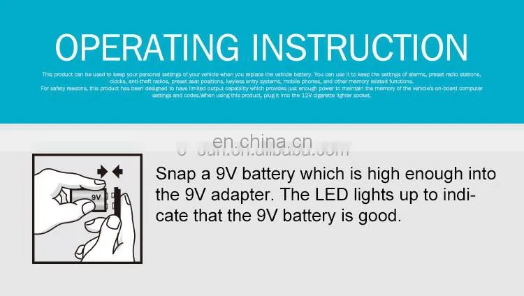 Mini Vehicle Computer Clock Car Memory Saver Car Repair Data Keeper Battery Backup Unit Automotive 9 Volt All-Sun GK504