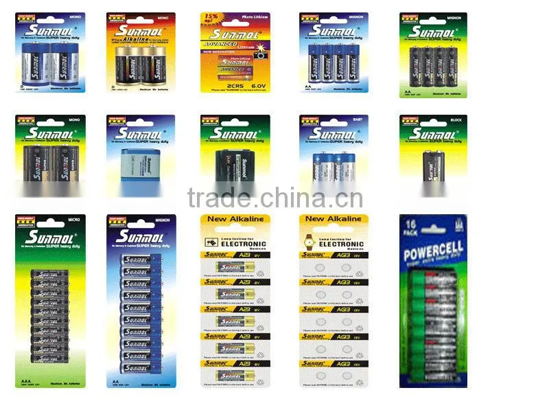 Zinc Carbon Battery Type and 1.5V Nominal Voltage battery