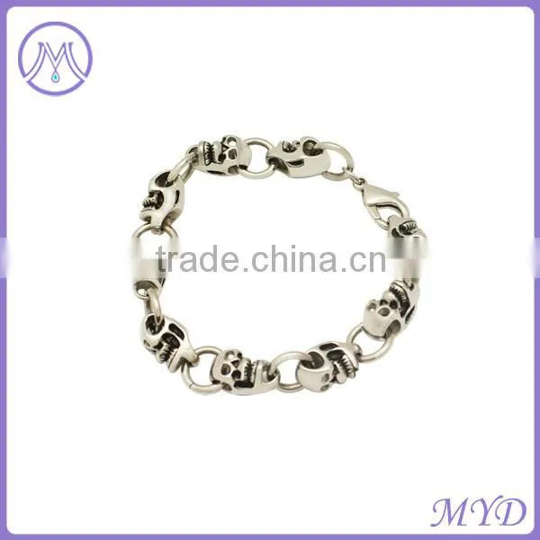 High Quality Stainless Steel Chain Bracelet with Skull