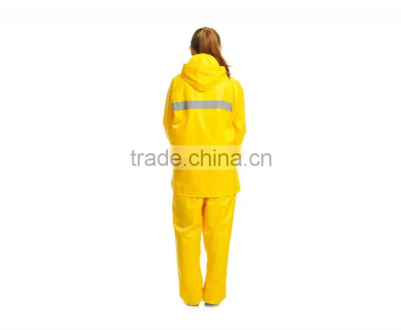 YANLI 100%waterproof,high quality yellow pvc vinyl raincoat