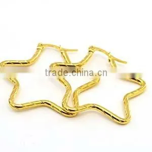 earrings for women gold plated jewelry star shape hoop earrings