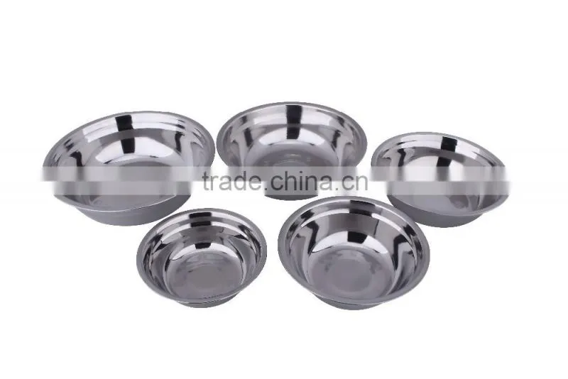 Cheap price kitchen tableware mixing bowls set deep food container matel bowls mixing bowl stainless steel