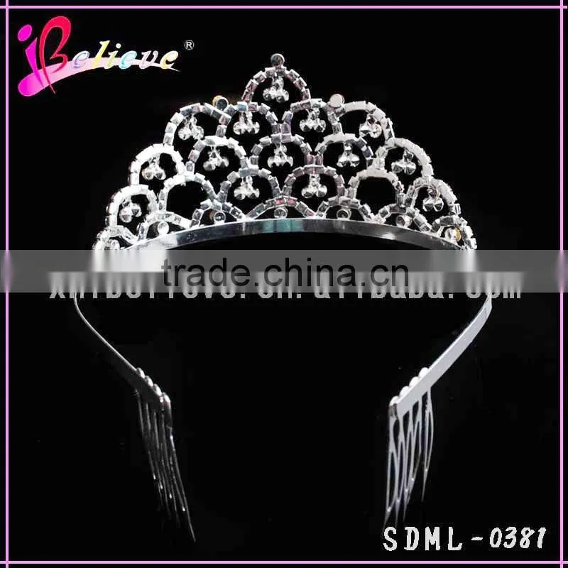 Luxurious crystal wholesale tiara crown,diamond bridal crown princess crown for girls