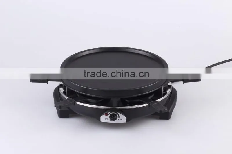 900W Raclette Grill With Temperature Thermostate For 6 Persons RG-206 WITH Stone Plate