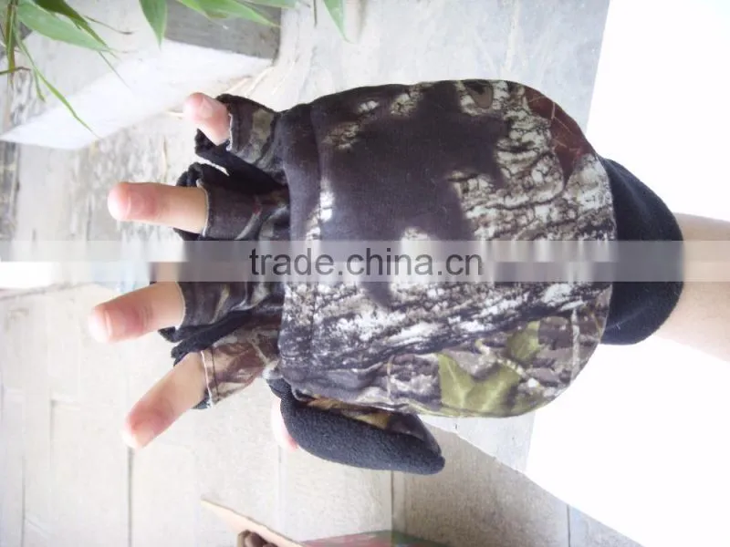 camouflage warm hunting half finger gloves