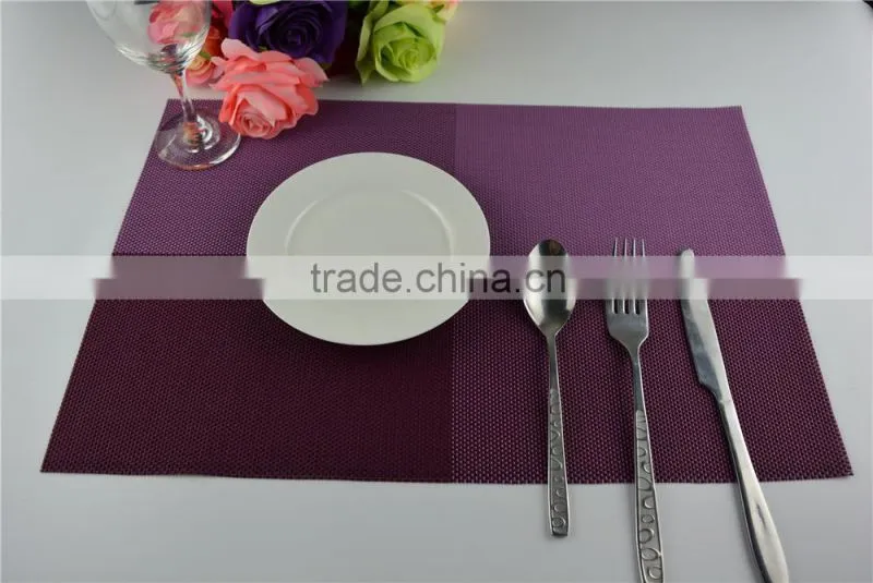 2015 new fashion swallow Gird PVC placemat modern purple plastic square restaurant tableware bowl pad table mat