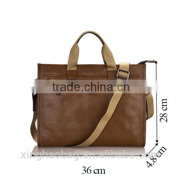 2014 fashion design of briefcase and leather business bag for men