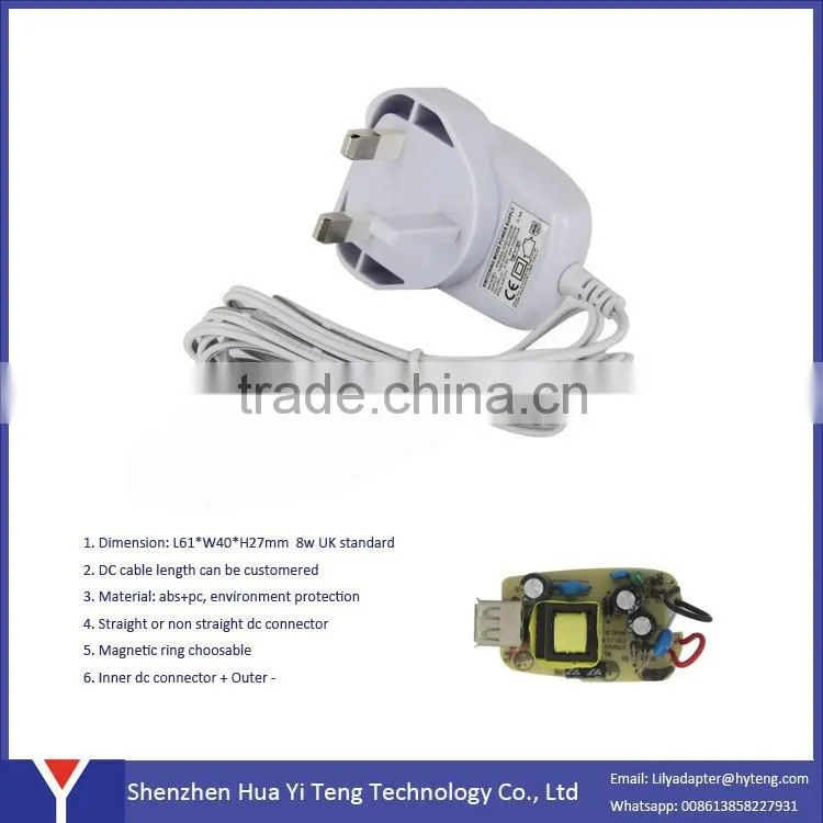 DC Output Type and Plug In Connection AC/DC adapter