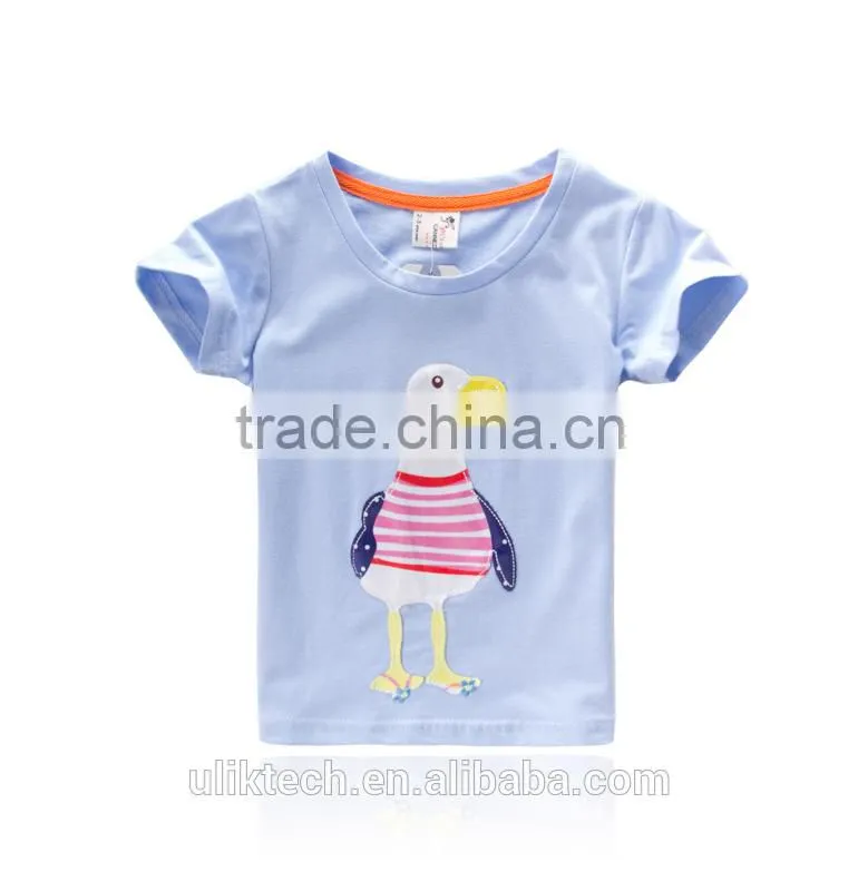 2015 wholesale new fashion design baby girls tshirt
