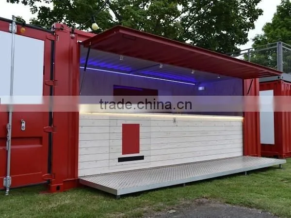 Modern design 20 ft 40 feet shipping container coffee bar with flying door