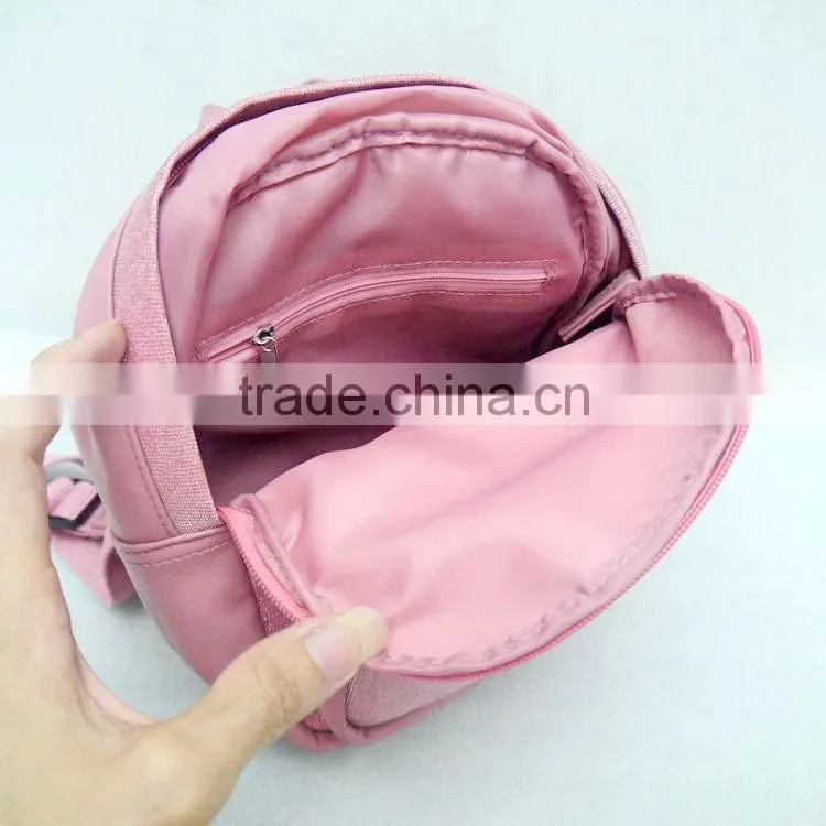 The lovely pink PU leather casual backpack, Women Outdoor Sports day backpack