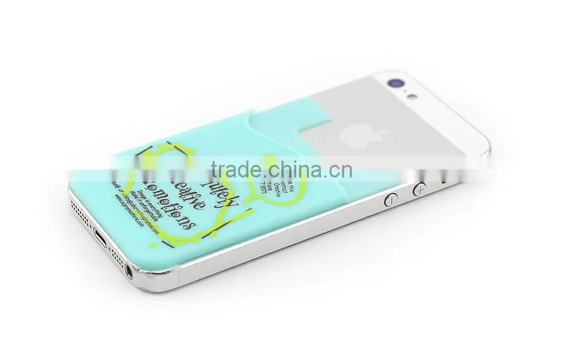 Custom made mobile phone sticky silicon card holder,business card case,business card case