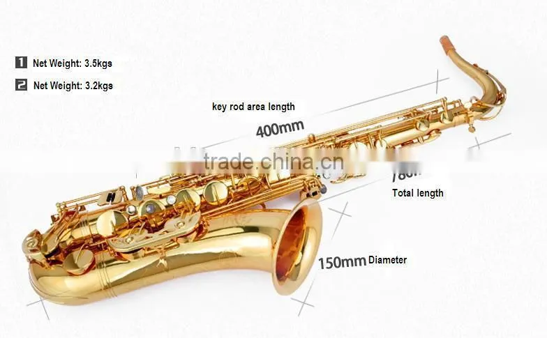 tenor saxophone satin gold, dotted gold plated