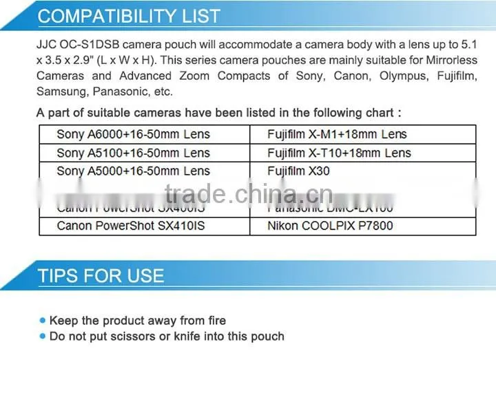 JJC neoprene waterproof shockproof camera case mirrorless camera pouch