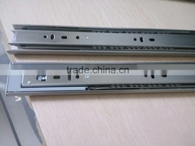 45mm three section device high quality ball bearing slides with damper slide solf-closing drawer slide