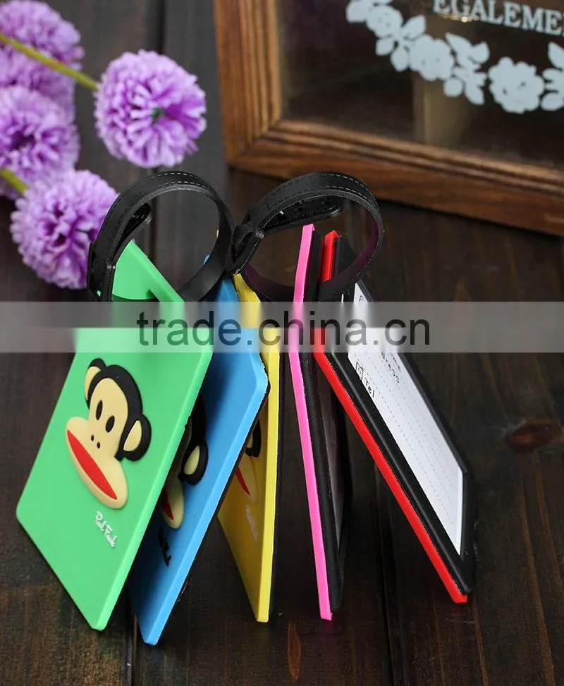 Custom design FDA Silicone embossed luggage tag blank name tag for promotion