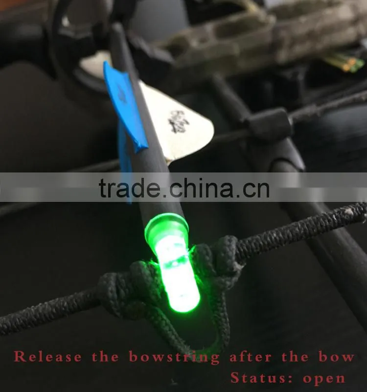 LED Lighted Arrow Nock 6.2-6.3mm Bowstring Activated on-off switch