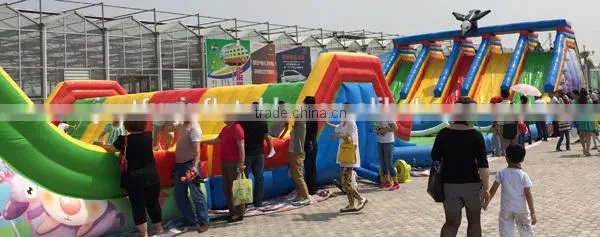 5 lanes amazing mega inflatable games, adult obstacle course game