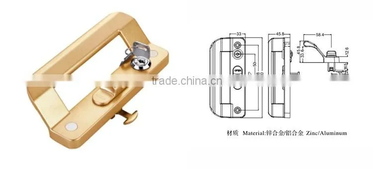 Direct Price Door System Aluminum Sliding Handle And Top Security Lock