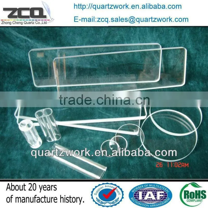 254nm uv filter Thin quartz sheet 75*75*28*2 quartz sheet
