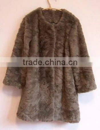 Faux Lamb Fur Long Vest Pure Color Jacket Casual Thick Coat