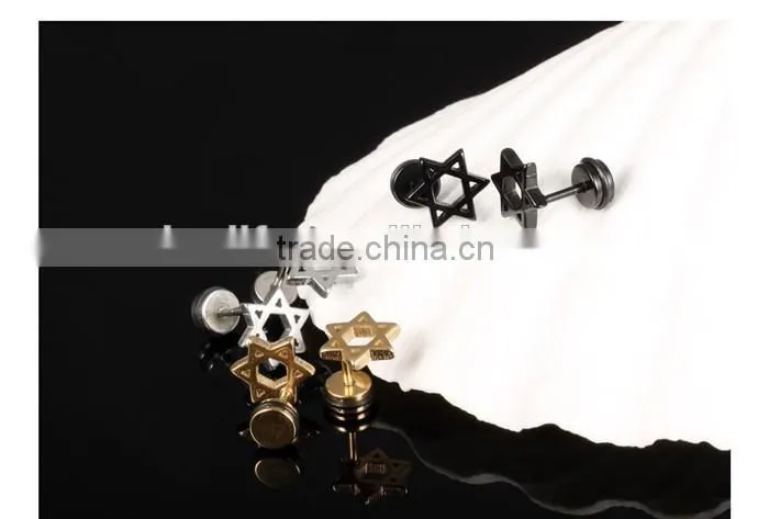 star shape stud wholesale factory stainless steel earring man