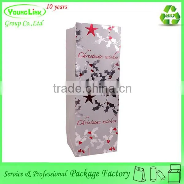 Good quality gorgeous printing paper christmas bag for red wine