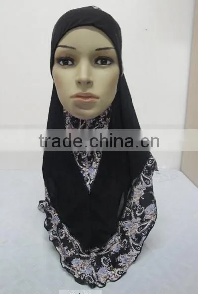 H281 new style one piece hijab with prints