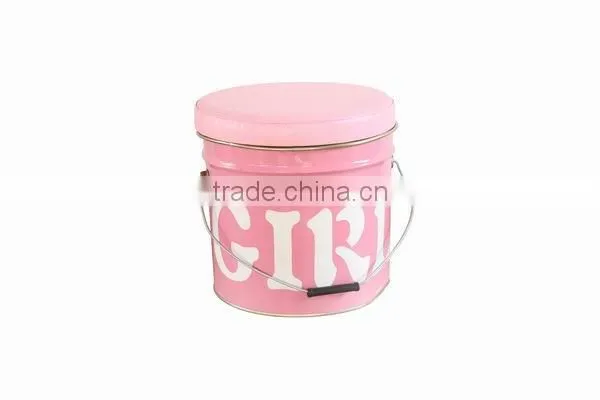 New Customized Round colorful metal stroage bucket stool