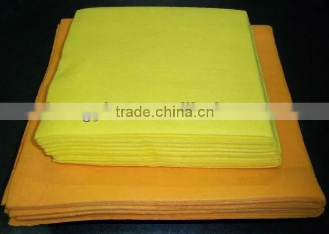 Orange super absorbent multi-purpose cleaning towels (NEEDLE PUNCHED NONWOVENS, 80%viscose, 20%polyester)