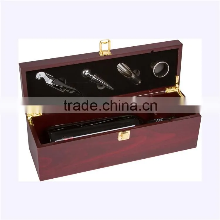 Antique style embossed red MDF wine bottle box