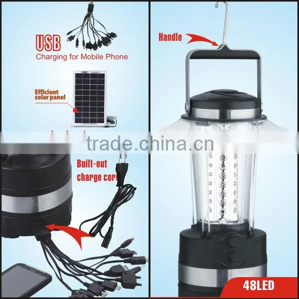 48 led rechargeable portable solar lantern