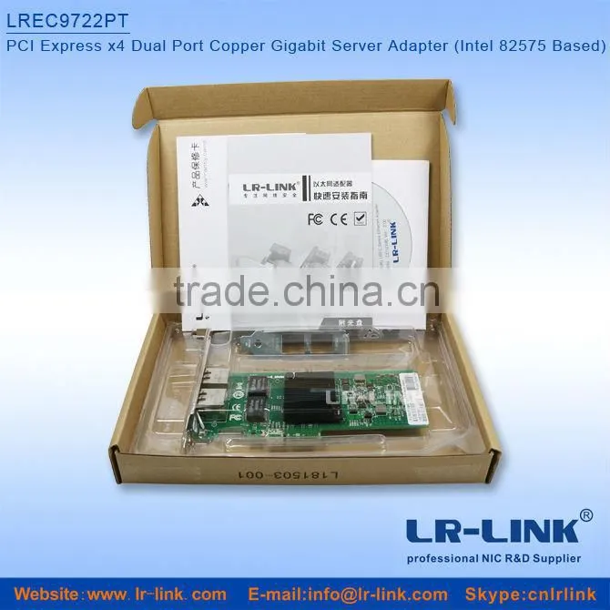 LR-LINK LREC9722PT Intel 82575 PCI-Ex4 10/100/1000Mbps Dual Port Server network Adapter NIC