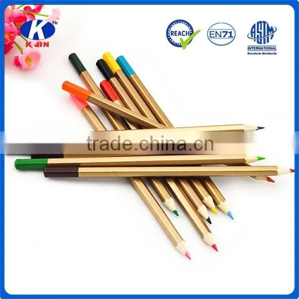 Wholesale 7 inch water soluble hexagonal color pencil with dipped for kids and office