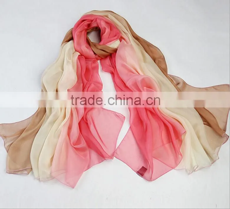 100%silk multi-coloured long silk scarves