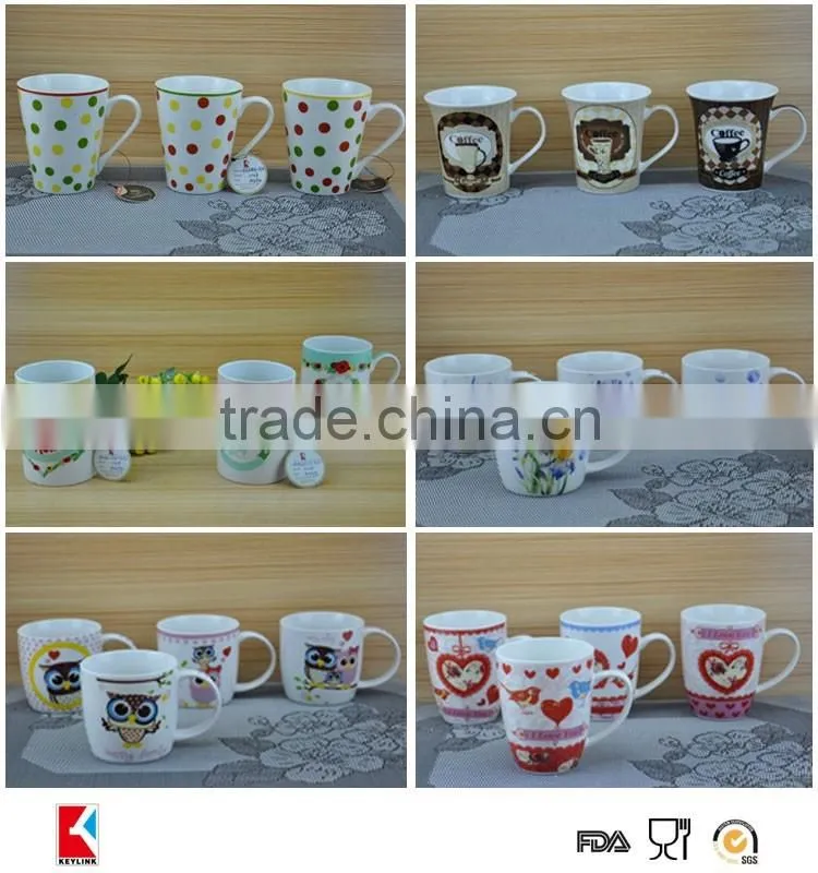 wholesale decal printed promotion gift cup white magnesia porcelain mug new bone china