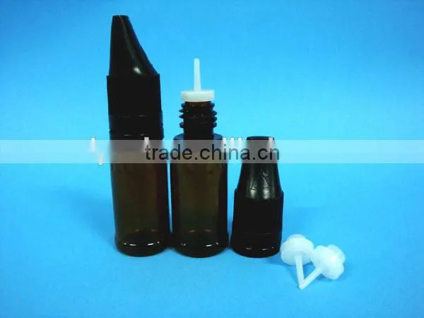 30ml PET e-liquid bottle with double insurance cap, plastic eye dropper bottle