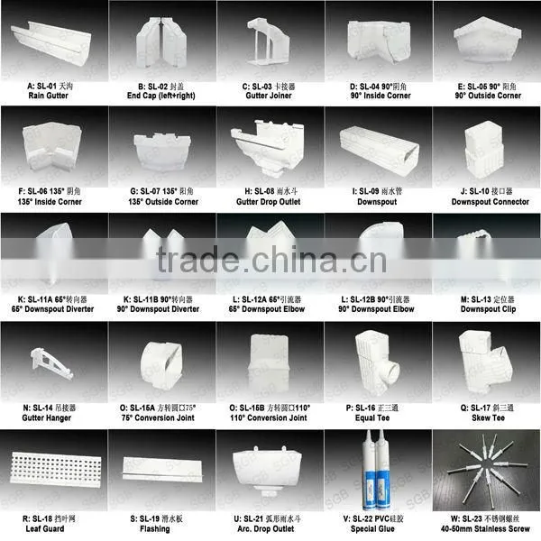 5.2 inch pvc rain gutter joiner