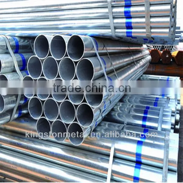 ERW GI Steel Pipes painted words with plastic cap threated with coupling pipe
