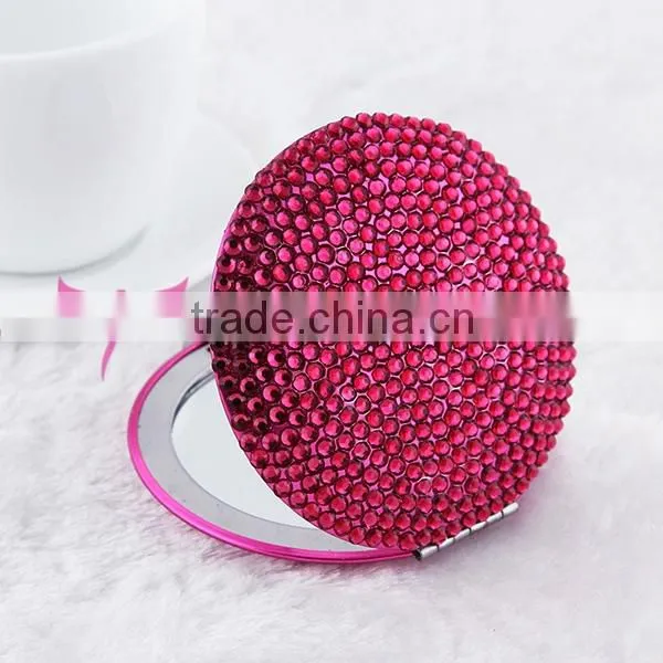 Easam high quality rhinestone small makeup mirror,cosmetic mirror for lady