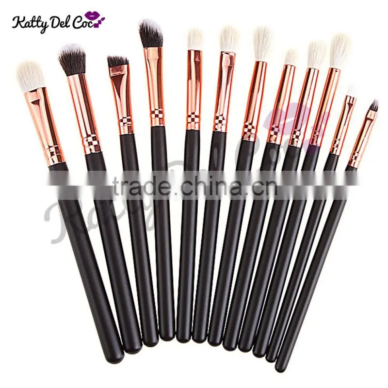 High quality professional cosmetics makeup brush set,rose gold handle with PU bag
