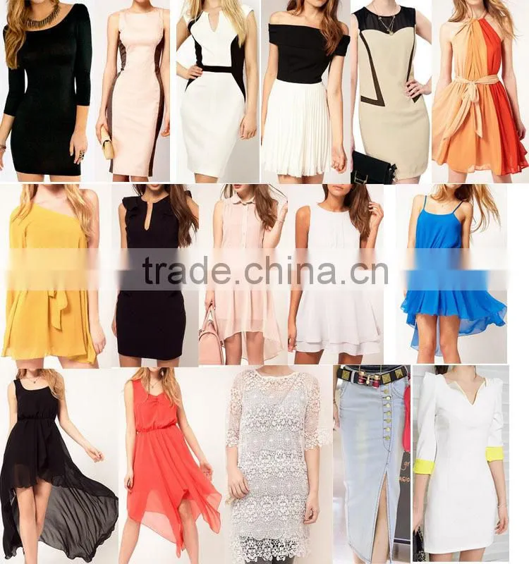 2014 chinese factory garment long sleeve loose women dress